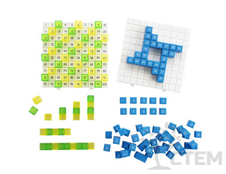 Кубики полупрозрачные и кубики с цифрами. Набор "Учимся считать до 100"