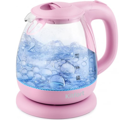 Чайник KITFORT мощность 900-1100 Вт емкость 1 л розовый КТ-653-2