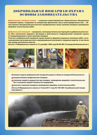 Плакаты "Добровольная пожарная дружина" (комплект 6 пл., 30x41 см)
