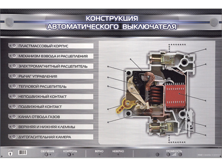 Электромеханический стенд "Конструкция автоматического выключателя"