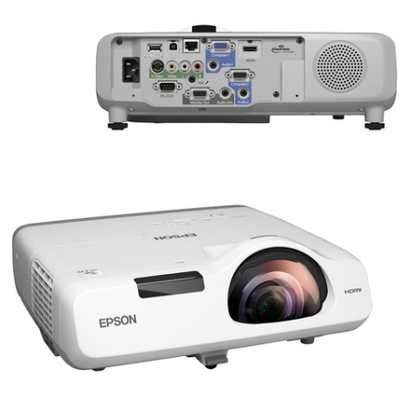 Проектор EPSON EB-535W, LCD, 1280×800, 16:10, 3400 лм, 16000:1, короткофокусный, 3,7 кг