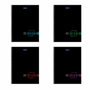 Тетрадь А4 96л. клетка на спирали BRAUBERG, офсет, обложка картон, Dark