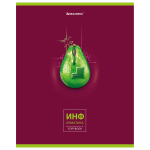 Тетрадь предметная AVOCADO 48л, глянцевый лак, ИНФОРМАТИКА, клетка, подсказ, BRAUBERG