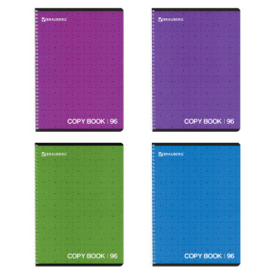 Тетрадь А4 96л. клетка на спирали BRAUBERG "Pro", обложка картонная, Монохром2 (4вида)