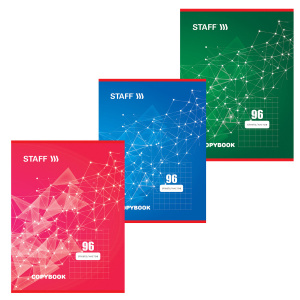 Тетрадь А4 96л. клетка STAFF, офсет №2, обложка картон, "ЭКСКЛЮЗИВ"