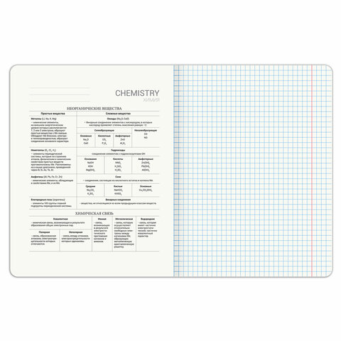Тетрадь предметная PIGMENT 48 л., глянцевый УФ-лак, ХИМИЯ, клетка, подсказ, BRAUBERG