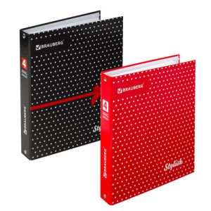 Тетрадь на кольцах А5 (175х215мм) 120л. BRAUBERG "Стиль", твердый картон, клетка