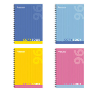 Тетрадь А4 96л. клетка на спирали BRAUBERG "Pro", обложка картон, One Colour (Один цвет)