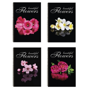 Тетрадь А4 96л. клетка на спирали BRAUBERG, обложка картон, КРАСИВЫЕ ЦВЕТЫ