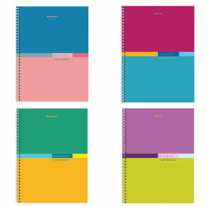 Тетрадь А4 80л. клетка на спирали BRAUBERG, обложка твердая, "Color"