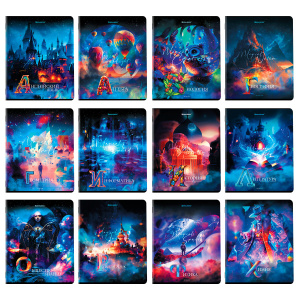 Тетради предметные, КОМПЛЕКТ 12 ПРЕДМЕТОВ, DREAM WORLD, 48л, глянцевый УФ-лак, BRAUBERG