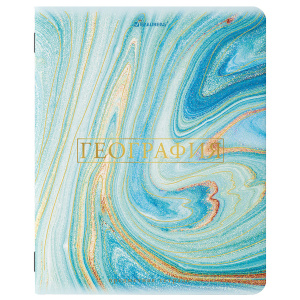 Тетрадь предметная PASTEL 48 л., SoftTouch, фольга, ГЕОГРАФИЯ, клетка, BRAUBERG