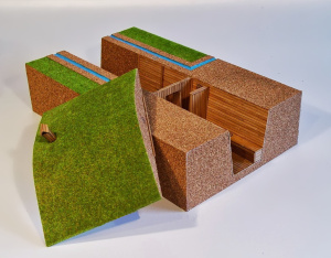 Макет «Простейшего укрытия в разрезе». Тип 071М со съемным элементом перекрытия