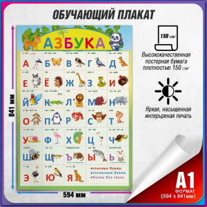 Обучающий плакат Азбука 1