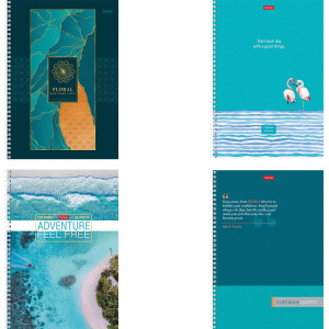 Тетрадь А4 80л. линия  HATBER, обложка картон, "Ассорти" (4 вида в спайке), 80Т4В2гр