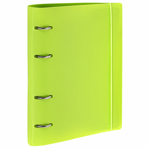 Тетрадь на кольцах А5 (175х220мм) 120л. BRAUBERG "Салатовый", пластик, с резинкой