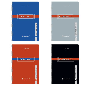 Тетрадь А4 96л. клетка на спирали BRAUBERG, офсет, обложка картон, "CONTRACT"