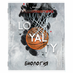 Тетрадь предметная SPORT CLUB 48л, обложка картон, БИОЛОГИЯ, клетка, подсказ, BRAUBERG