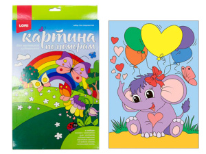 Картина по номерам для малышей "Забавный слоненок" Ркн-038