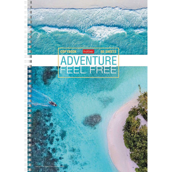 Тетрадь А4 80л. линия  HATBER, обложка картон, "Ассорти" (4 вида в спайке), 80Т4В2гр