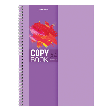 Тетрадь А4 120л. клетка на спирали BRAUBERG, обложка картон, "Vision"