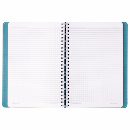 Бизнес-тетрадь А5 80л. на спирали BRAUBERG "Office PRO", гибкая, под кожу, бирюзовая
