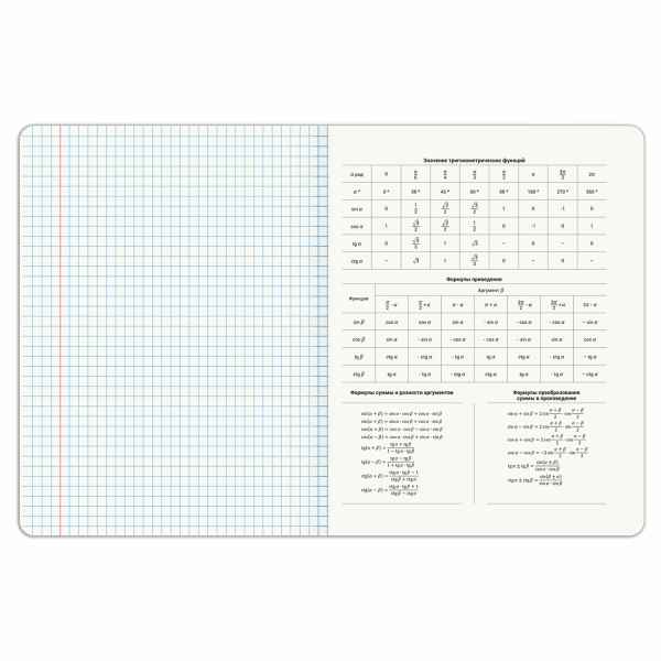 Тетрадь предметная PIGMENT 48л, глянцевый УФ-лак, АЛГЕБРА, клетка, подсказ, BRAUBERG