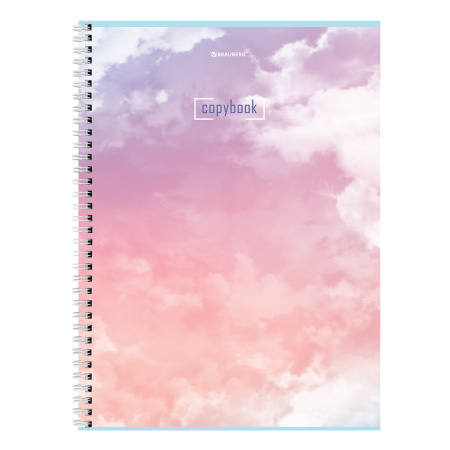 Тетрадь А4 80л. клетка на спирали BRAUBERG, глянцевый лак, "CLOUD"