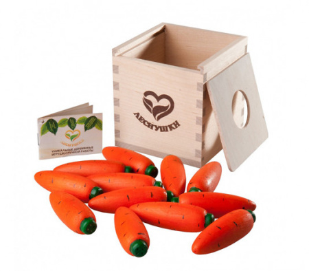 Счетный материал 12 морковок в коробке-сортере