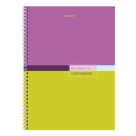 Тетрадь А4 80л. клетка на спирали BRAUBERG, обложка твердая, "Color"