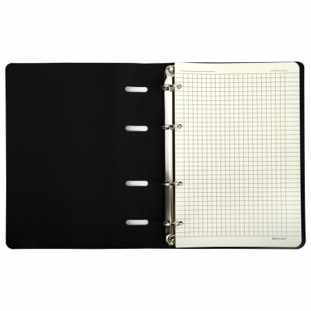 Тетрадь на кольцах А5 (180х220мм) 80л. BRAUBERG VISTA "Avocado", под кожу, клетка