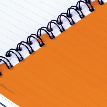 Тетрадь-блокнот A5 (170x215мм) 120л. BRAUBERG "Rich", 4 разделителя, обл.пластик, линия