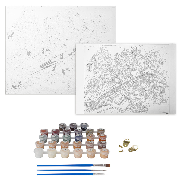 Картина по номерам 40х50 см, ОСТРОВ СОКРОВИЩ "Скрипка", на подрамнике, акрил, кисти, 662487