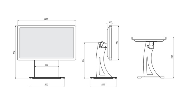 Интерактивный сенсорный стол Snake Premium 55