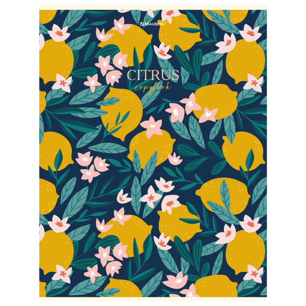 Тетрадь А4 96л. клетка BRAUBERG, офсет, глянцевый лак, "FRUITS"