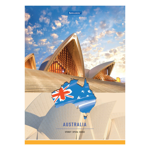 Тетрадь А4 48л. клетка BRAUBERG, скоба, обложка картон, TRAVEL