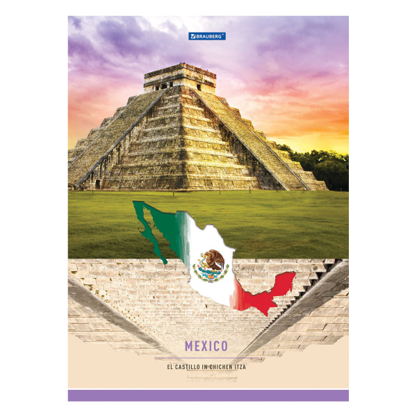 Тетрадь А4 48л. клетка BRAUBERG, скоба, обложка картон, TRAVEL