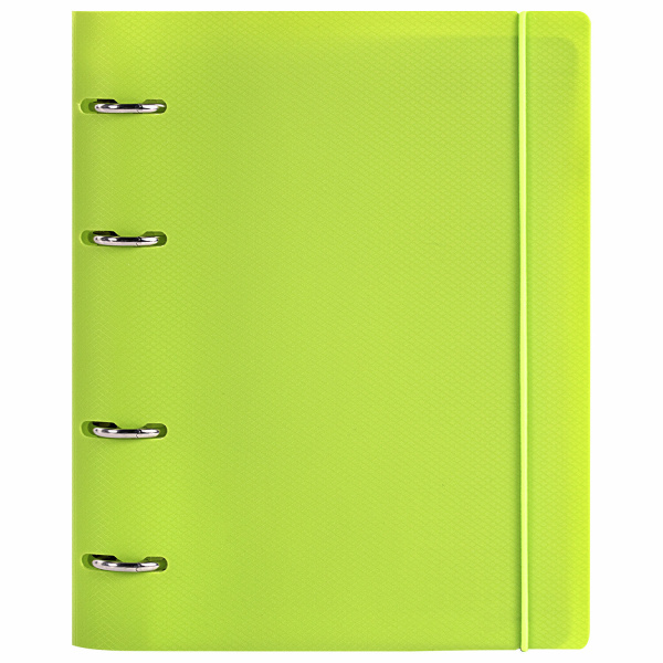 Тетрадь на кольцах А5 (175х220мм) 120л. BRAUBERG "Салатовый", пластик, с резинкой