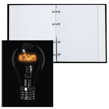 Тетрадь на кольцах А5 (165х215мм) 160л. BRAUBERG "Idea", твердый картон, клетка