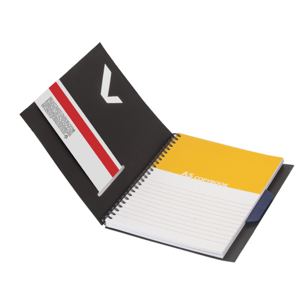 Тетрадь-блокнот А5 (160*207мм) 80л. BRAUBERG "Tag", 1 разделитель, обл.пластик, клетка