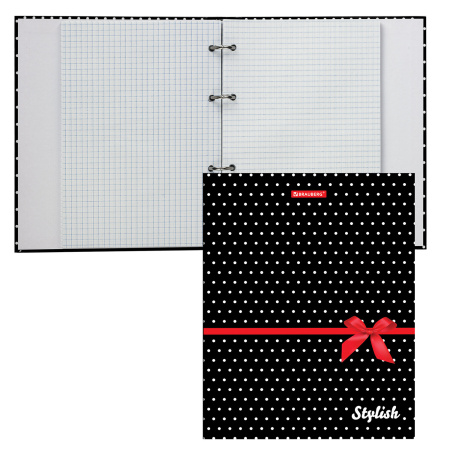 Тетрадь на кольцах А5 (175х215мм) 120л. BRAUBERG "Стиль", твердый картон, клетка