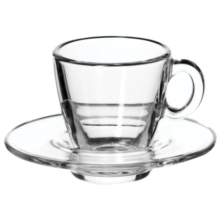 Набор кофейный на 6 персон (6 чашек объемом 72 мл, 6 блюдец), стекло, "Aqua", PASABAHCE
