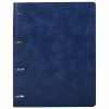 Тетрадь на кольцах А4 (240х310мм) 120л. BRAUBERG "Main", под кожу, клетка, синий