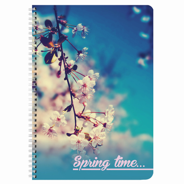 Тетрадь А4 96л. клетка на спирали BRAUBERG, офсет, обложка мелованный картон, "4 сезона"