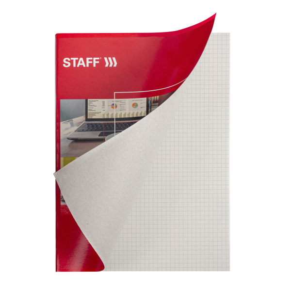Тетрадь А4 96л. клетка STAFF, офсет №2 60 г/м, обложка картон, "Офисная классика"