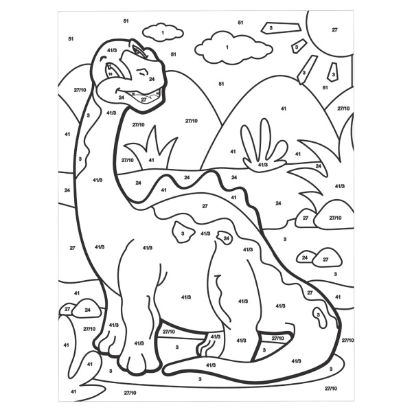 Раскраска по номерам А4,  ЮНЛАНДИЯ "ДИПЛОДОК", С АКРИЛОВЫМИ КРАСКАМИ, на картоне, кисть, 661598