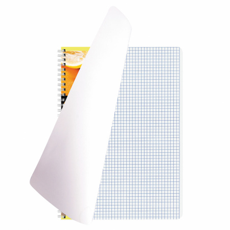 Тетрадь А4 80л. клетка на спирали BRAUBERG, обложка картон, "Фрукты"