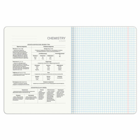 Тетрадь предметная PIGMENT 48 л., глянцевый УФ-лак, ХИМИЯ, клетка, подсказ, BRAUBERG