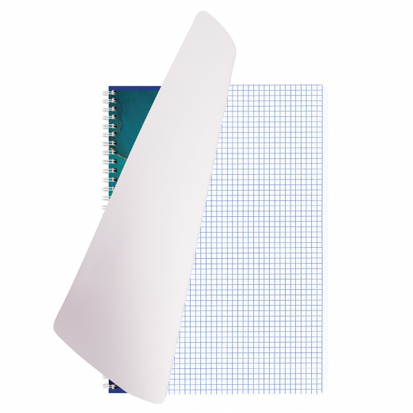 Тетрадь А4 96л. клетка на спирали BRAUBERG, обложка матовая ламинация, "Marble"