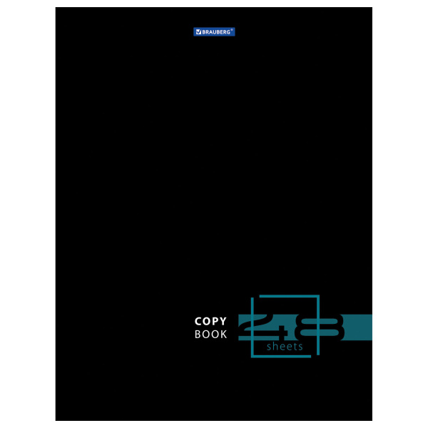 Тетрадь А4 48л. клетка BRAUBERG, скоба, глянцевый лак, "DARK"